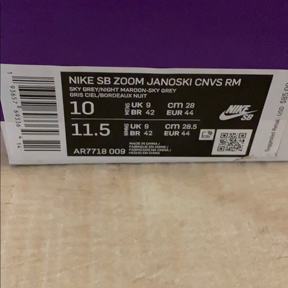 NIKE SB STEFAN JANOSKI Sky grey maroon sneakers - Picture 7 of 7